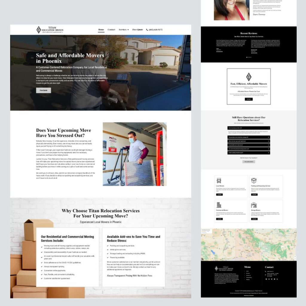 Moving company website design - Titan Relocation Services