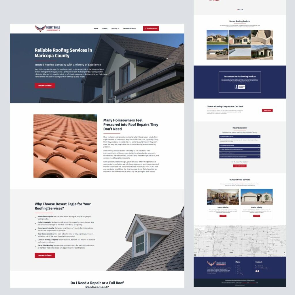Another example of a custom website for for roofers
