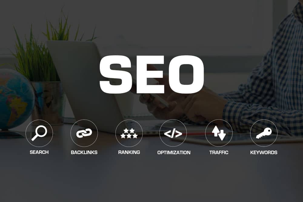 SEO ICONS AND KEYWORDS CONCEPT