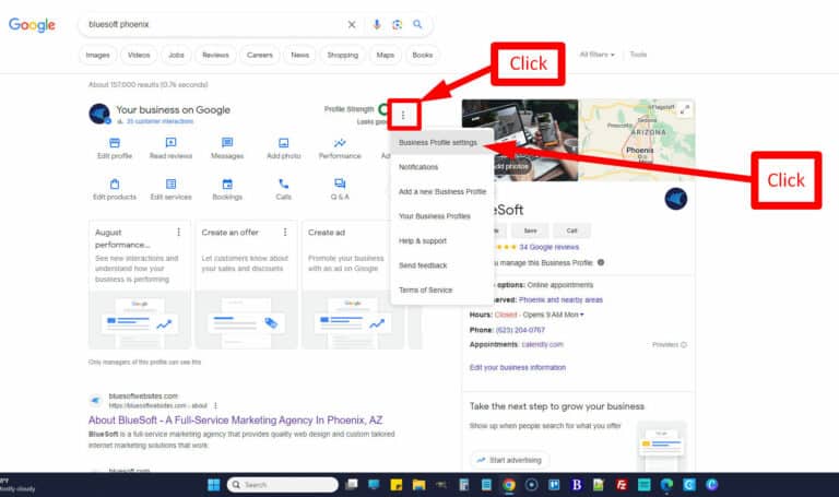 screenshot how to find your google business profile id